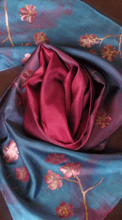 Ice Mist gingko leaf scarf