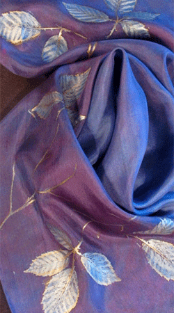 Ice Mist gingko leaf scarf